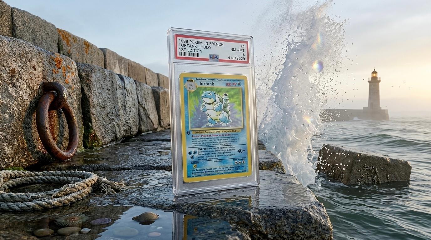 Carte Tortank holographique numéro 2/102 du Set de Base 1ère édition 1999, illustration Ken Sugimori, rareté Rare Holo
