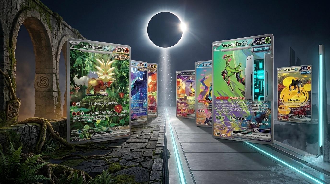 Extension Forces Temporelles Pokémon TCG - booster et cartes SIR Walking Wake ex et Raging Bolt ex