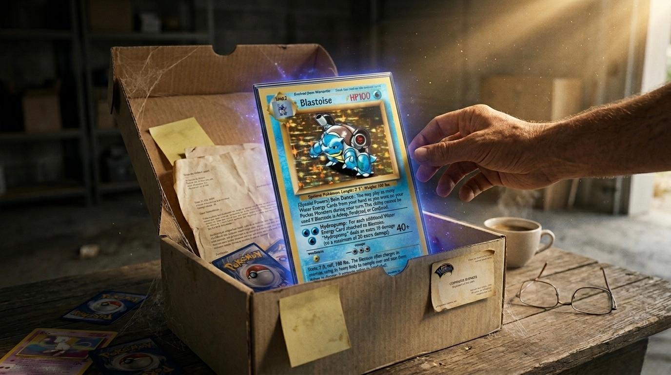 Blastoise Galaxy Star, prototype unique de carte Pokémon créé en 1998 et vendu 360 000 dollars aux enchères