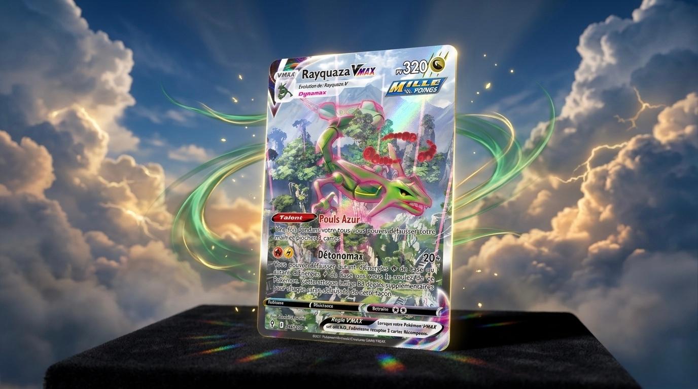 Rayquaza VMAX Alt Art cote : la carte qui résiste au temps