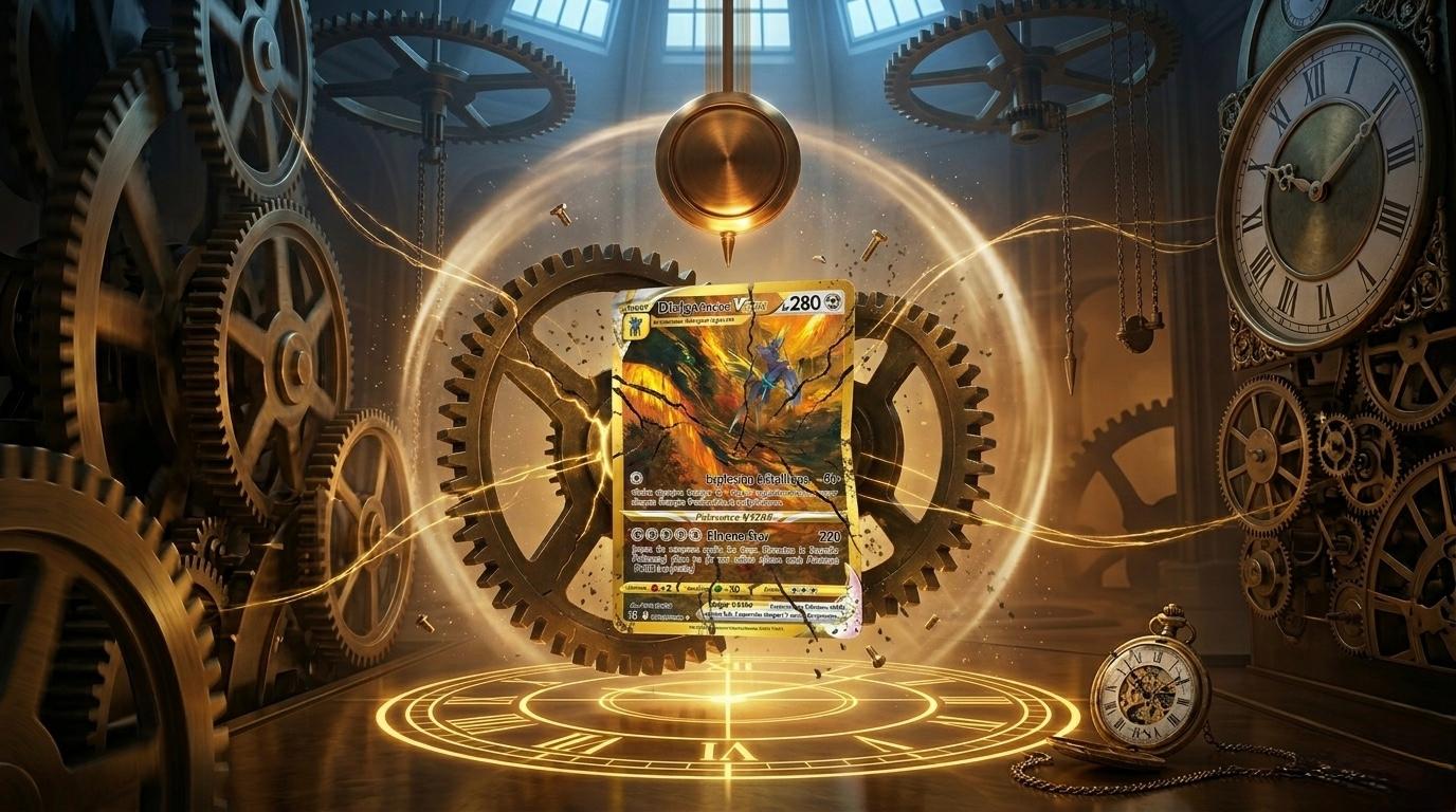 Carte Pokémon Dialga VSTAR Alt Art GG68 de la Galerie Galarianne extension Zénith Suprême, finition gold holographique, illustrée par AKIRA EGAWA